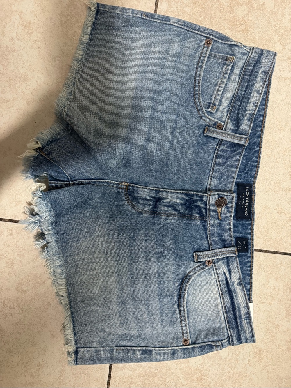 Lucky Brand Light Blue Frayed Denim Shorts